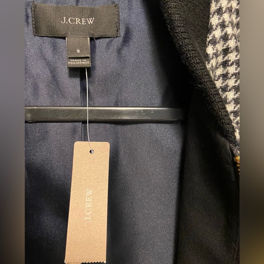 J. Crew Classic timeless style 100% wool, houndstooth fully lined w pockets. NWT - Picture 5 of 15